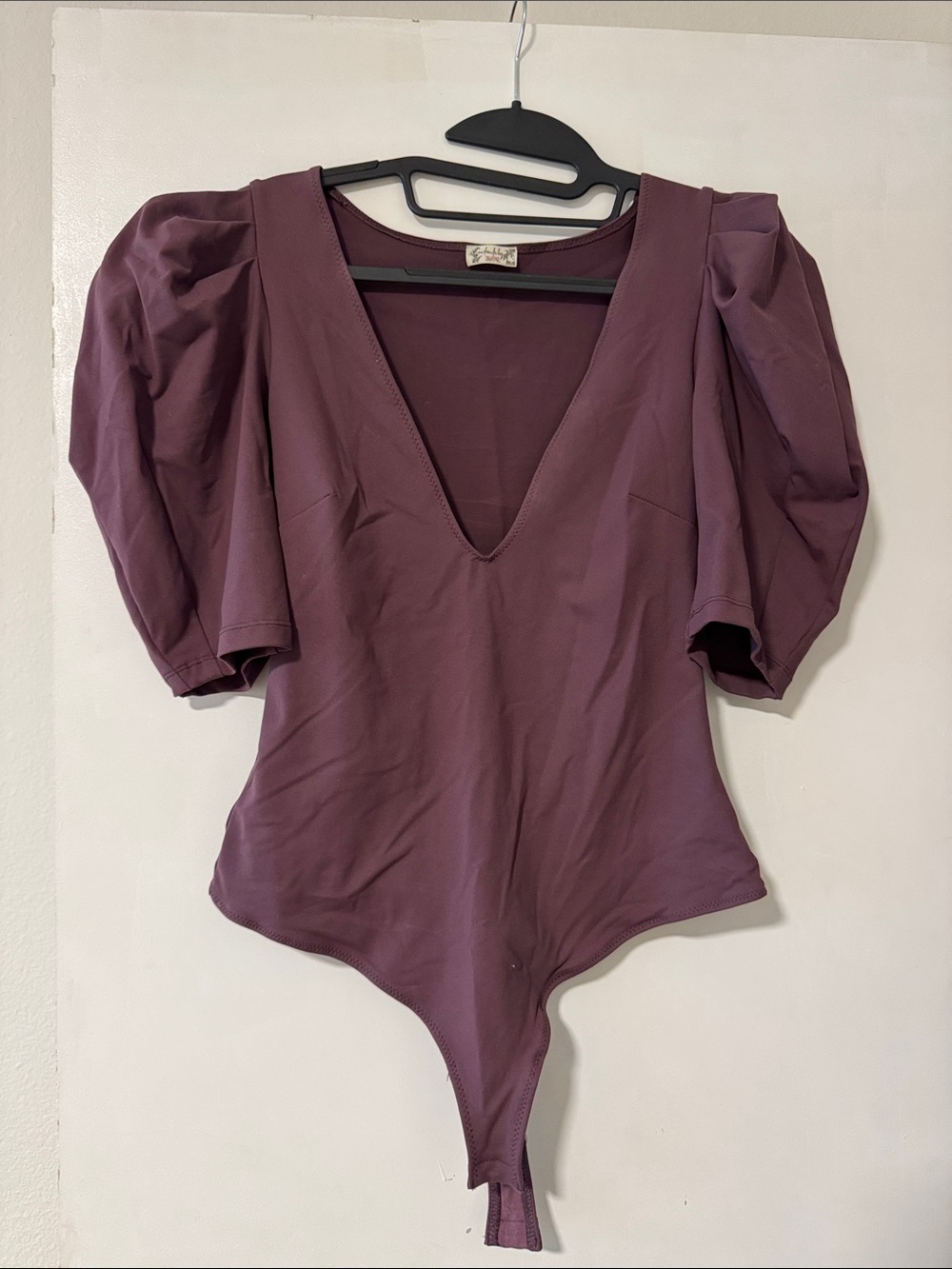 Free people Puff-Sleeve V-Neck Bodysuit